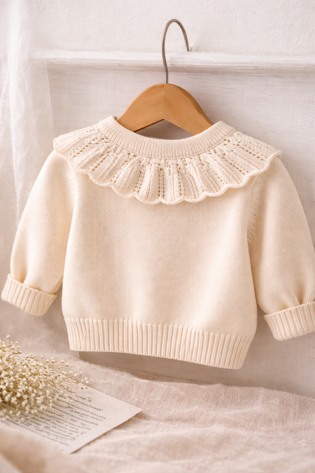 L’Héritage | Embroidered Frill Cardigan