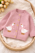 Le Petit Cygne | Embroidered Duckling Cardigan